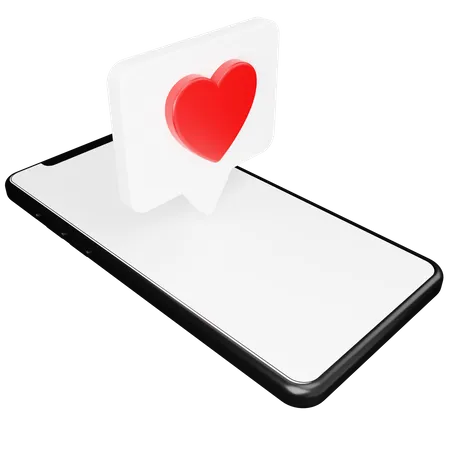 Smartphone Love Chat  3D Illustration