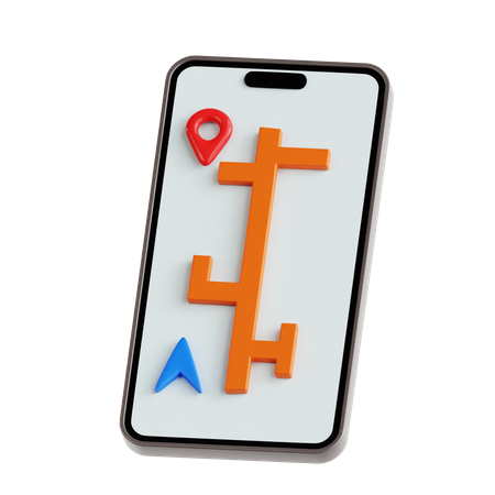 Smartphone Map  3D Icon