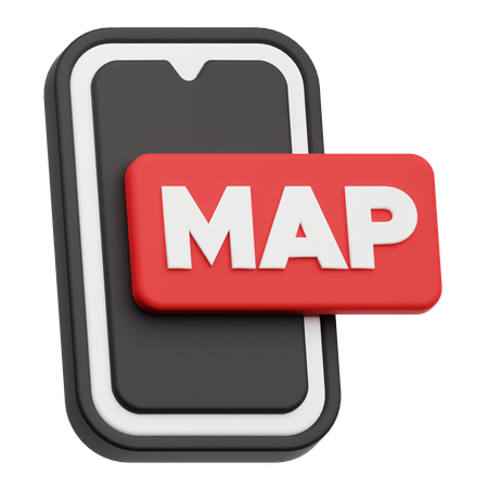 Smartphone Map  3D Icon