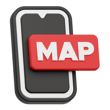 Smartphone Map  3D Icon