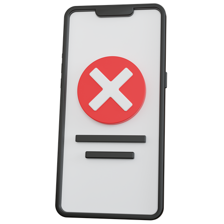 Smartphone mit Kreuzmarkierung  3D Icon