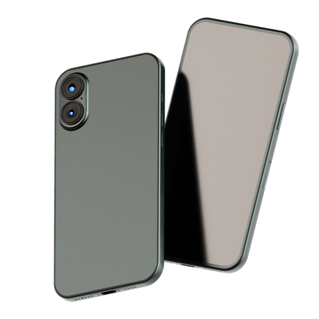 Smartphone mit Zwei-Objektiv-Kamera  3D Icon