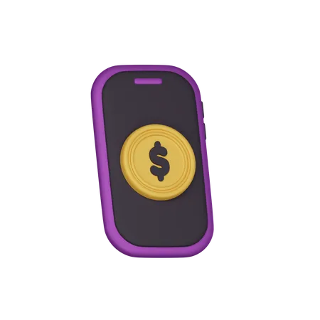 Smartphone Money  3D Icon