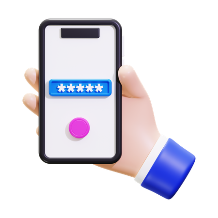 Smartphone Password Protection  3D Icon