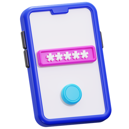 Smartphone Password Protection  3D Icon