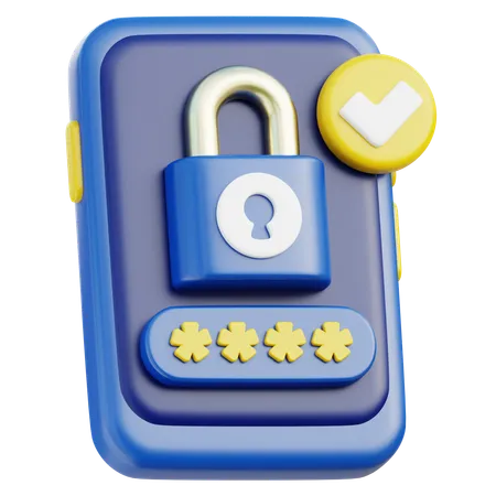 Smartphone Password Protection  3D Icon