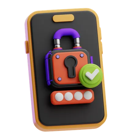 Smartphone Password Protection  3D Icon