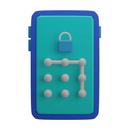 Smartphone pattern lock  3D Illustration