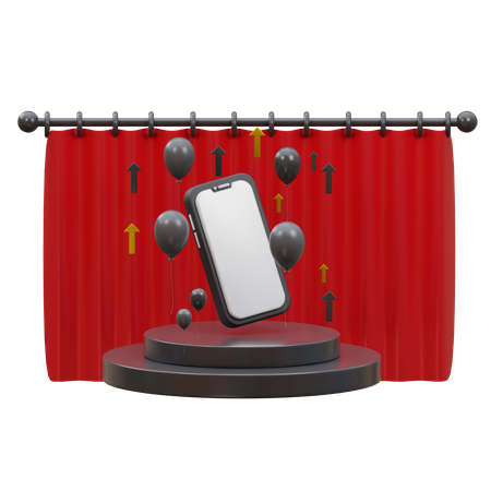Smartphone Podium  3D Icon