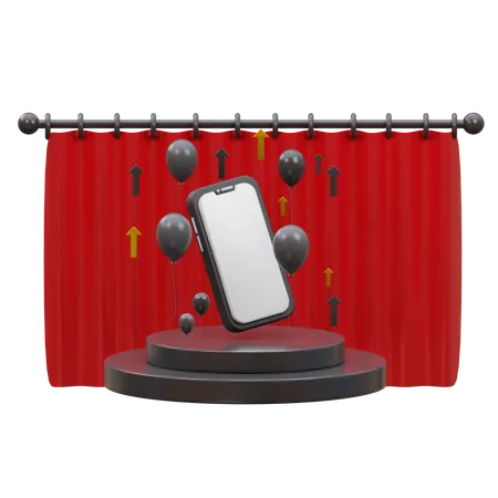 Smartphone Podium  3D Icon