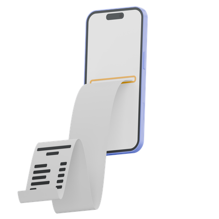 Smartphone Printing Receipt  3D Icon