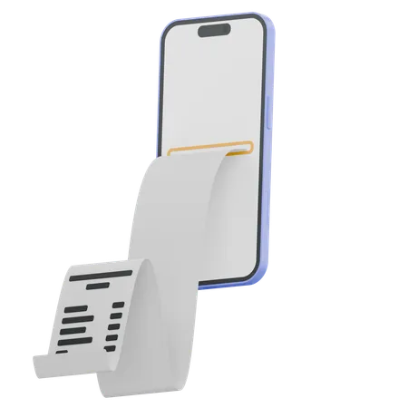 Smartphone Printing Receipt  3D Icon