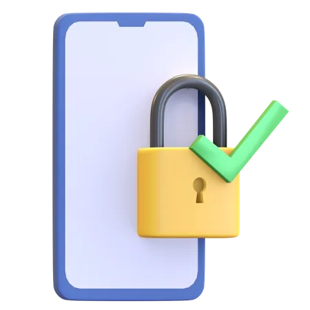 Smartphone sécurisé  3D Illustration