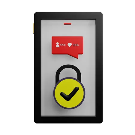 Smartphone Security  3D Icon