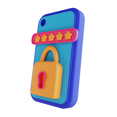 Smartphone Security  3D Illustration