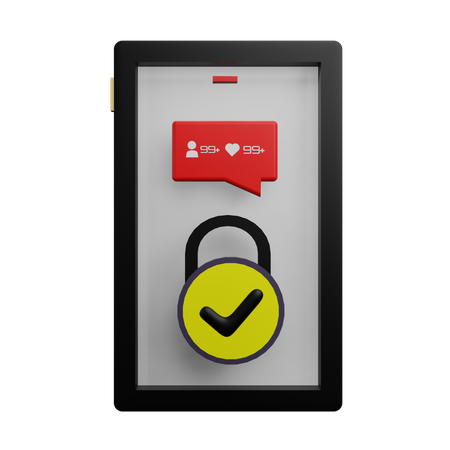 Smartphone Security  3D Icon