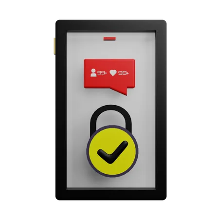 Smartphone Security  3D Icon