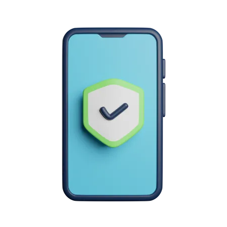 Shield Phone Secure 3D Icon