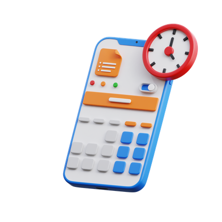 Smartphone & Time 3D Icon