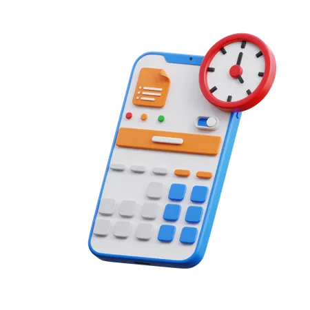 Smartphone & Time 3D Icon