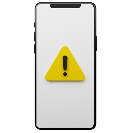 Smartphone Warning  3D Illustration