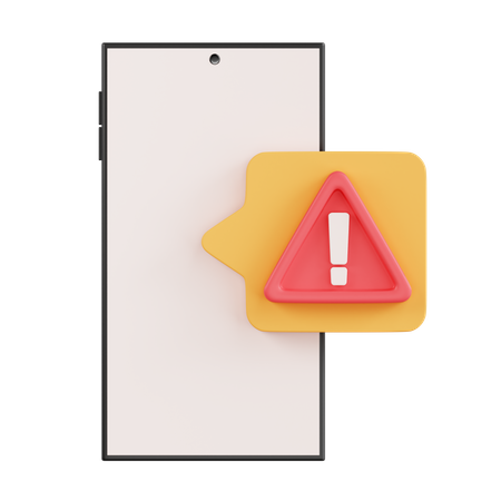 Smartphone Warning  3D Icon