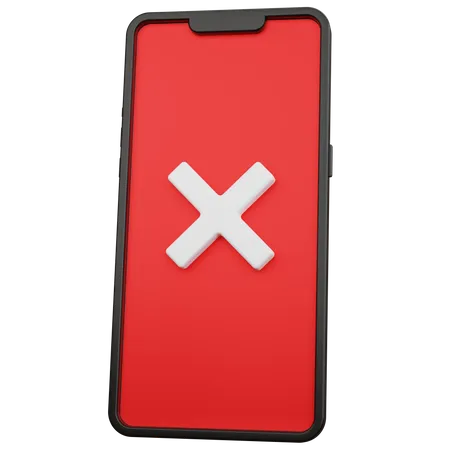 Smartphone With Cross Mark  3D Icon