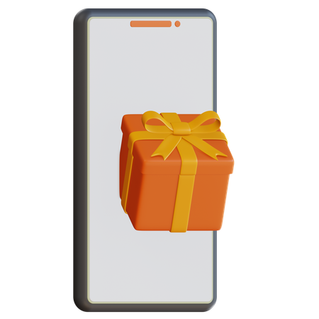 Smartphone With Gift Box  3D Icon