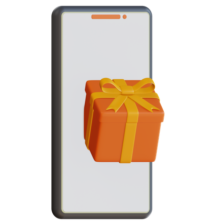 Smartphone With Gift Box 3D Icon