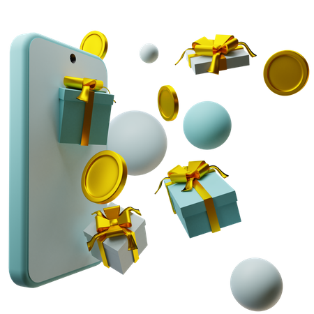Smartphone With Gifts  3D Icon