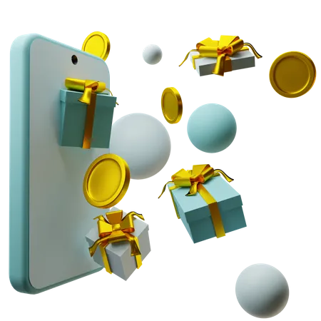 Smartphone With Gifts  3D Illustration