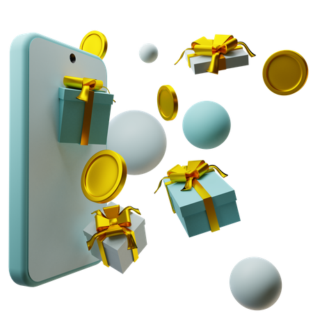 Smartphone With Gifts 3D Illustration
