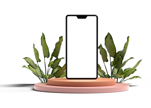 Smartphone With Podium  3D Illustration