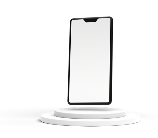 Smartphone With Podium for advertising  3D Illustration