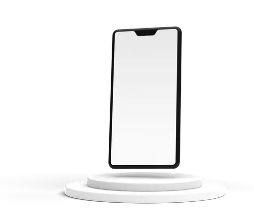 Smartphone With Podium for advertising  3D Illustration