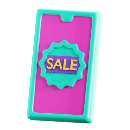 Smartphone With Sales Label 3 D Icon Which Can Be Used For Various Purposes Such As Websites Mobile Apps Presentation And Others 3D Icon