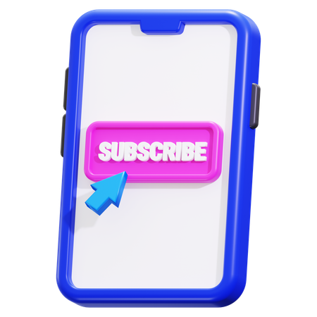 Smartphone With Subscribe Button  3D Icon