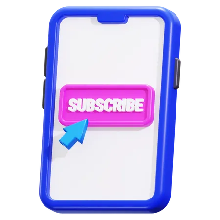 Smartphone With Subscribe Button  3D Icon