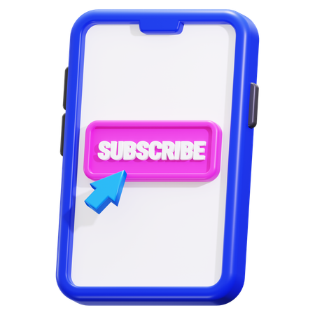Smartphone With Subscribe Button  3D Icon