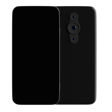 Smartphone With Triple Camera On Center  3D Icon