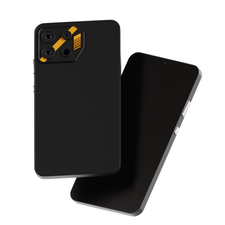 Smartphone With Yellow Accents On The Camera  3D Icon