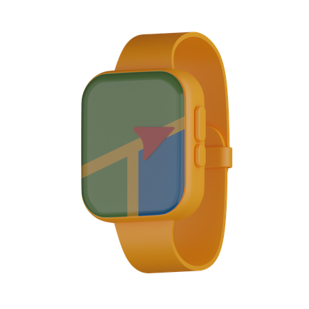 Smartwatch com mapa  3D Icon