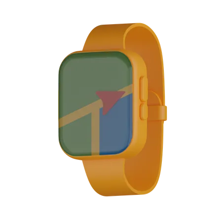 Smartwatch com mapa  3D Icon