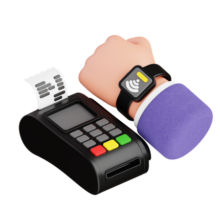 Smartwatch com toque de mão para pagar  3D Icon