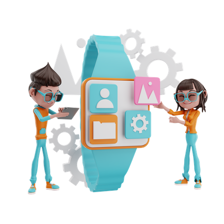 Smartwatch Development  3D Icon