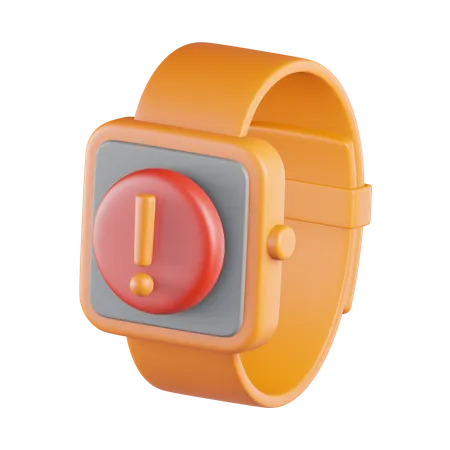 Smartwatch Exclamation Alert 3D Icon