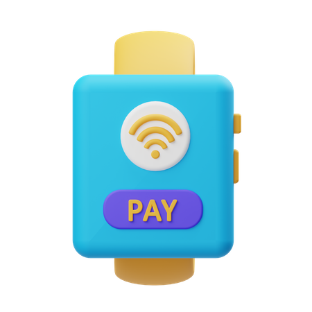 Smartwatch Pay  3D Illustration