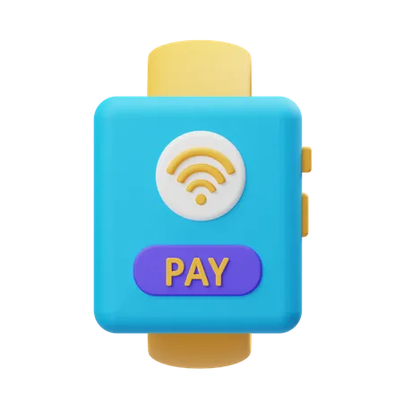 Smartwatch Pay  3D Illustration
