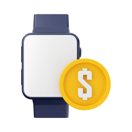 Smartwatch Payment  3D Illustration