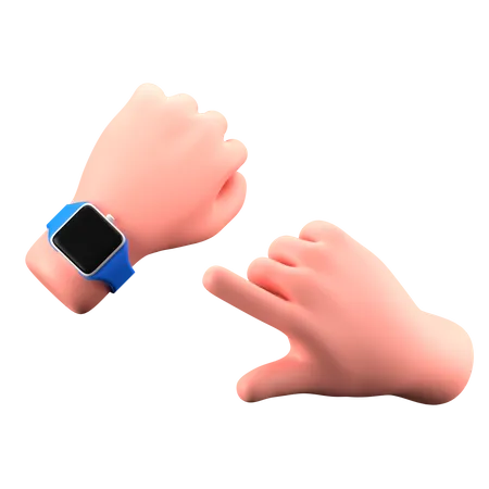 Smartwatch Touching  3D Icon